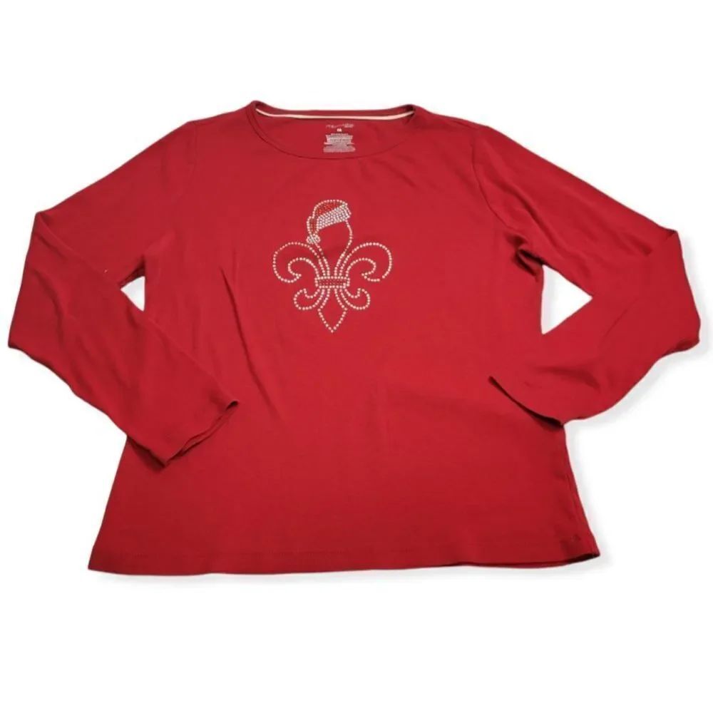 St John's Bay Christmas fluer-de-lis shirt PM